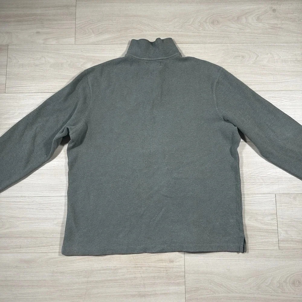 Polo Ralph Lauren Quarter Zip Pullover Mens XL Green Cotton Mock Neck Sweater